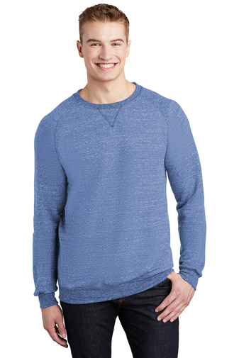 JERZEES ® Adult Unisex Snow Heather French Terry Raglan Crew Long Sleeve Sweatshirt